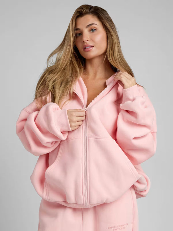EVORA® Pastel Zip Hoodie & Sweatpants Set