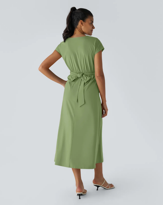 EVORA® Alina Pleated Batwing Dress