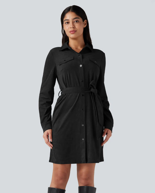 EVORA® Arden Corduroy Lace-Up Dress