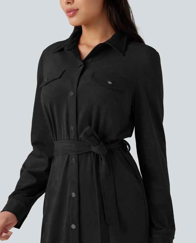 EVORA® Arden Corduroy Lace-Up Dress