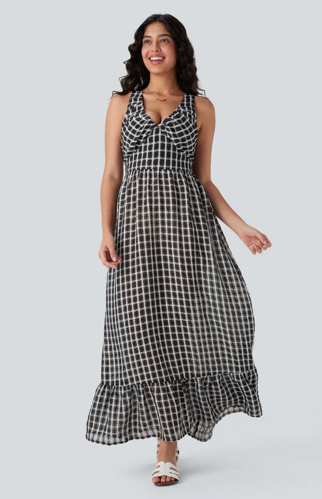 EVORA® Atelier Plaid Sling Dress