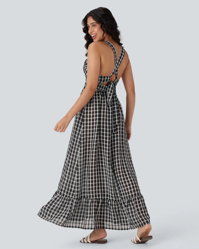 EVORA® Atelier Plaid Sling Dress