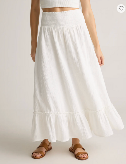 EVORA® Cotton Gauze Smocked Maxi Skirt