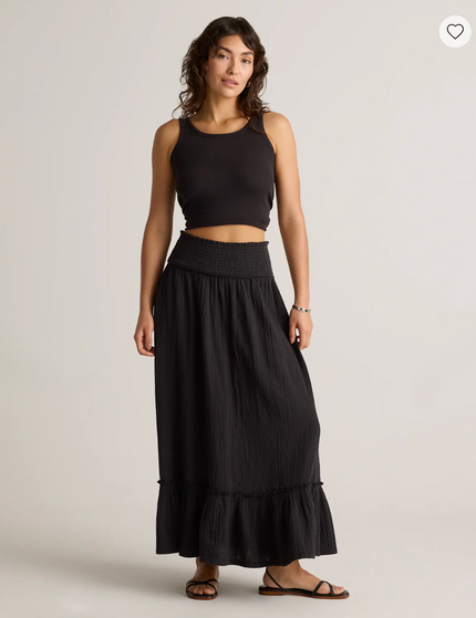 EVORA® Cotton Gauze Smocked Maxi Skirt