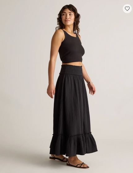 EVORA® Cotton Gauze Smocked Maxi Skirt
