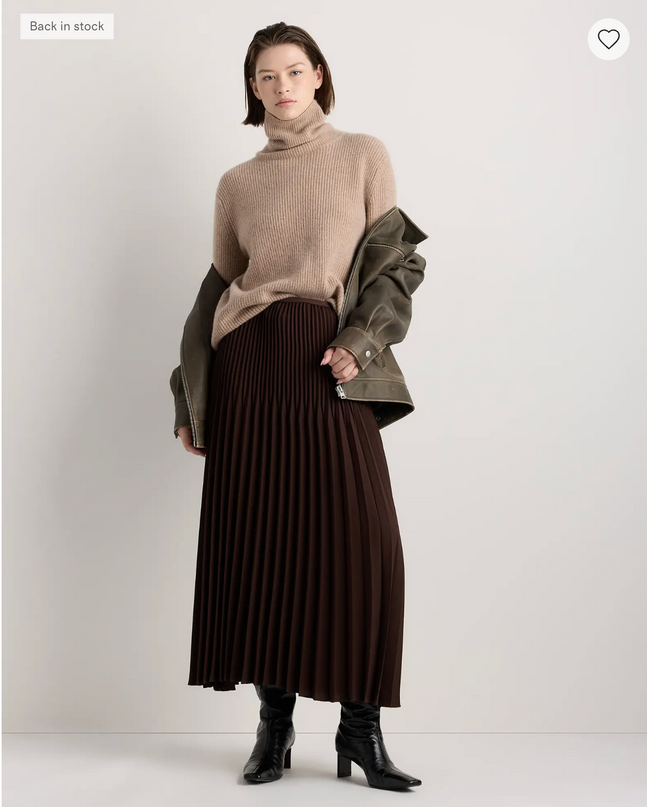 EVORA® Pleated Matte Midi Skirt