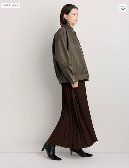 EVORA® Pleated Matte Midi Skirt