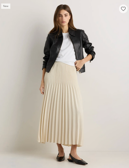EVORA® Pleated Matte Midi Skirt