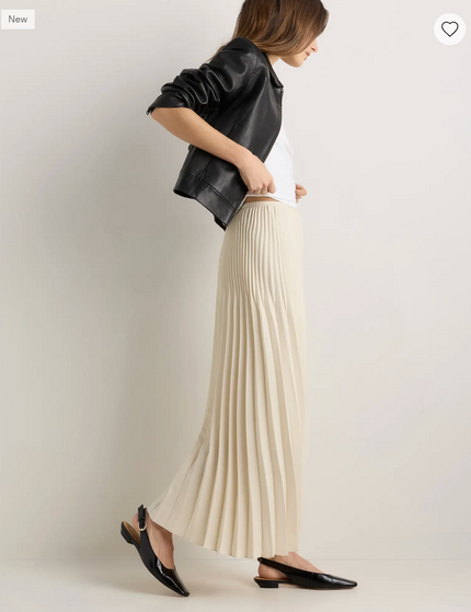 EVORA® Pleated Matte Midi Skirt