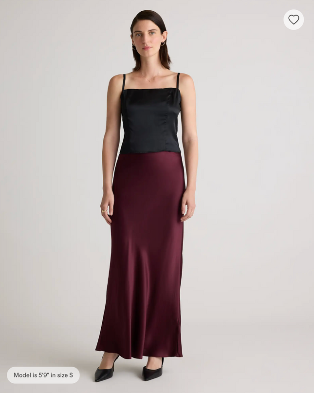 EVORA® Washable Silk Maxi Skirt