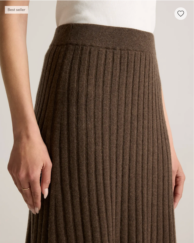 EVORA® Mongolian Cashmere Midi Skirt