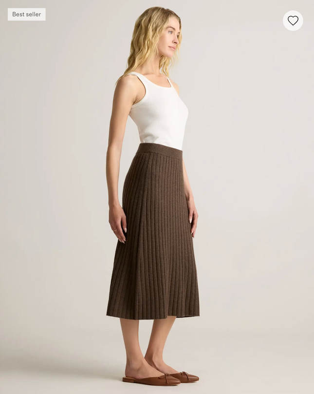 EVORA® Mongolian Cashmere Midi Skirt