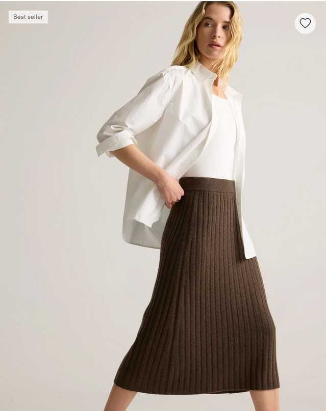 EVORA® Mongolian Cashmere Midi Skirt