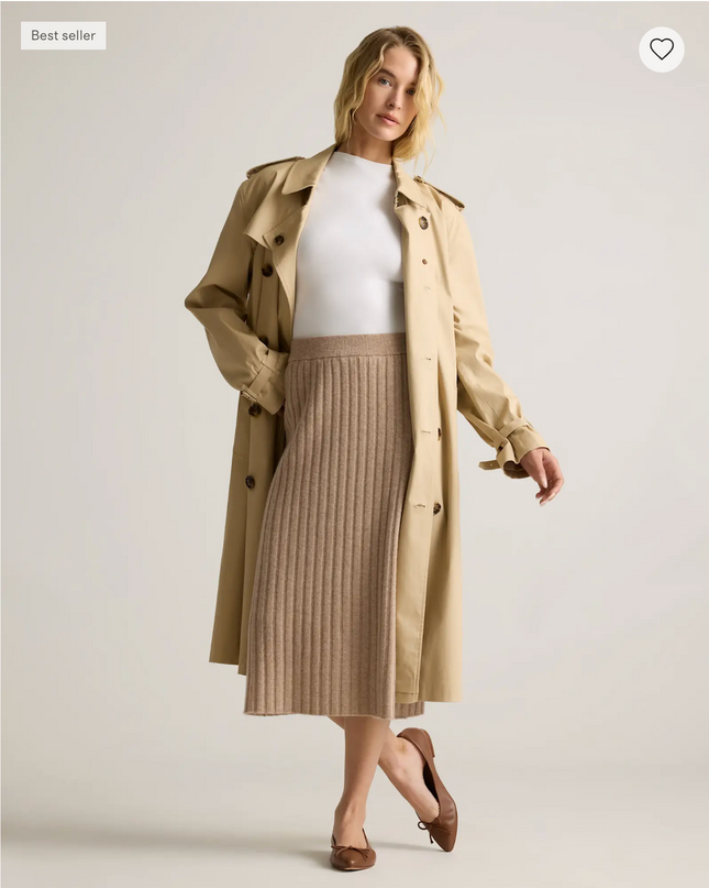 EVORA® Mongolian Cashmere Midi Skirt