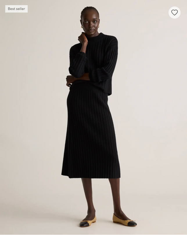 EVORA® Mongolian Cashmere Midi Skirt