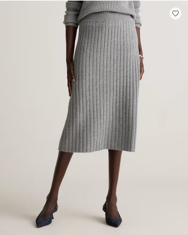 EVORA® Mongolian Cashmere Midi Skirt