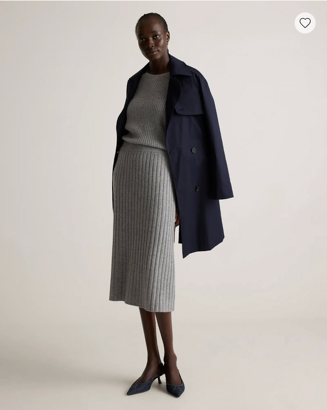 EVORA® Mongolian Cashmere Midi Skirt