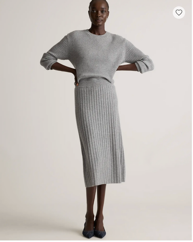 EVORA® Mongolian Cashmere Midi Skirt