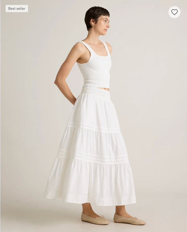 EVORA® Poplin Tiered Maxi Skirt