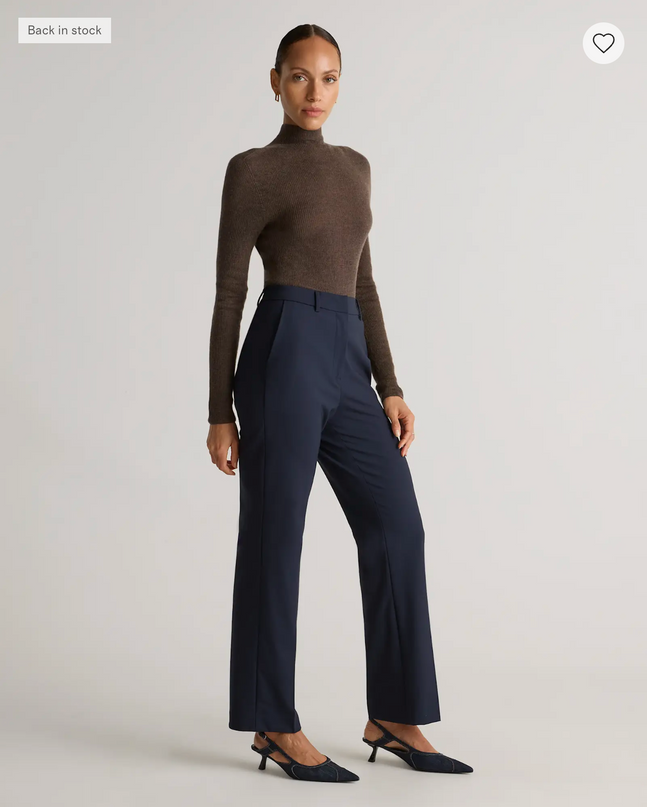 EVORA® Italian Wool Straight Leg Pants