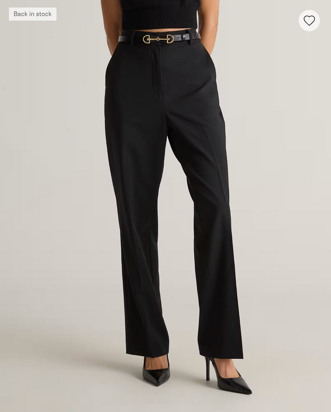 EVORA® Italian Wool Straight Leg Pants