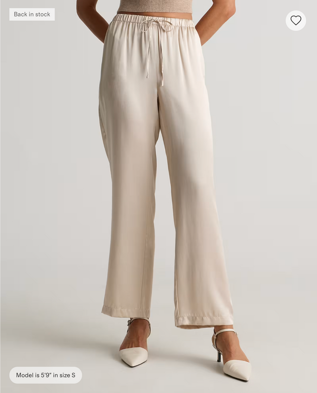 EVORA® Silk Drawstring Wide Leg Pants