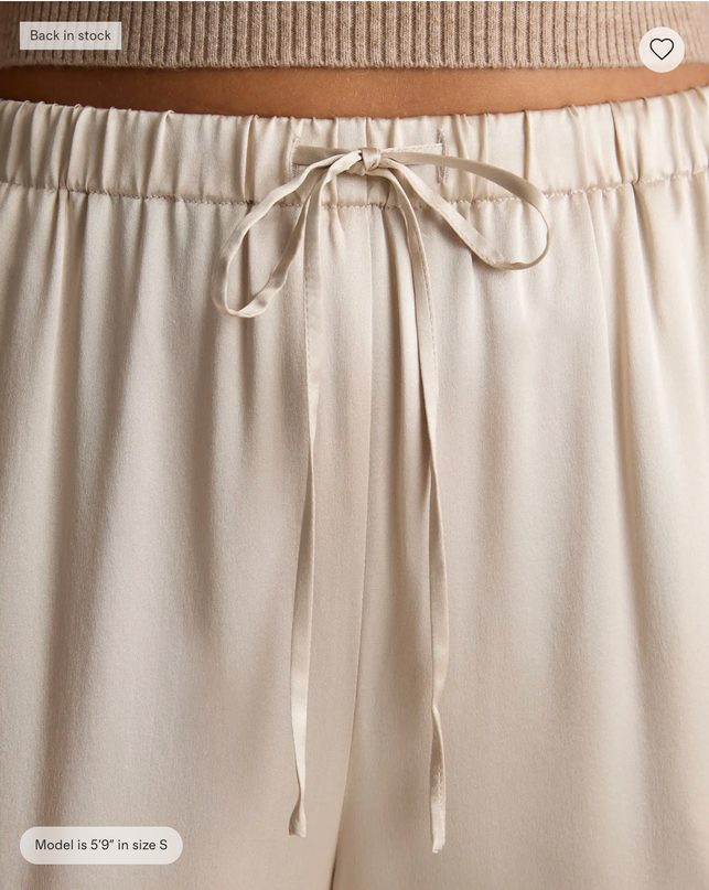 EVORA® Silk Drawstring Wide Leg Pants