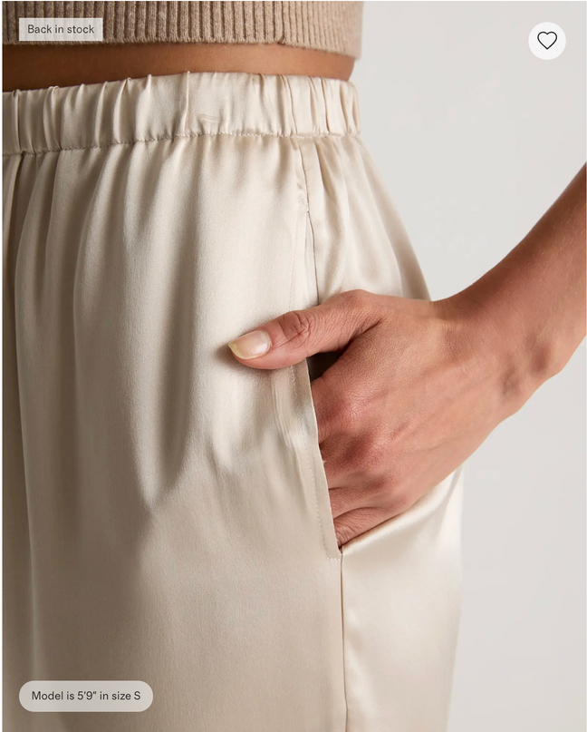 EVORA® Silk Drawstring Wide Leg Pants