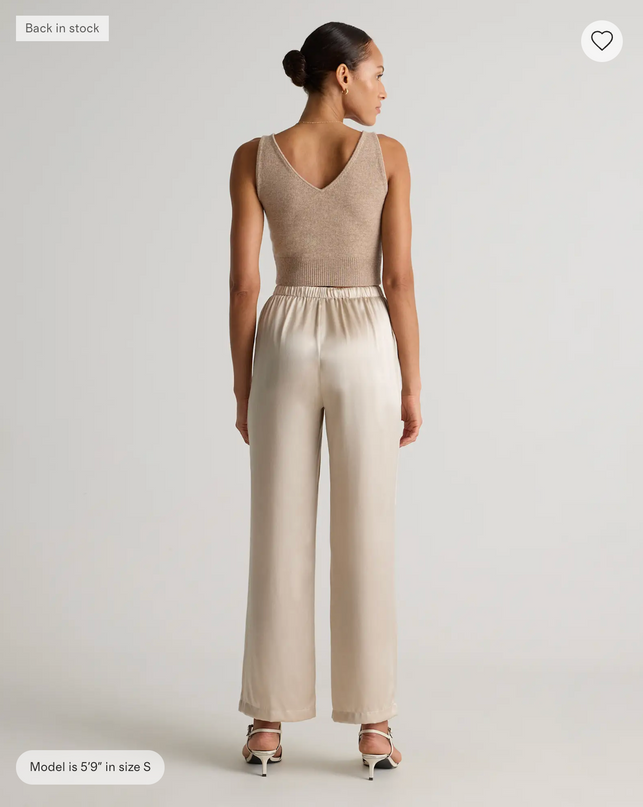 EVORA® Silk Drawstring Wide Leg Pants