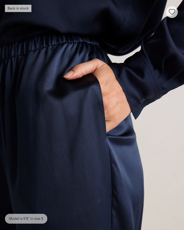 EVORA® Silk Drawstring Wide Leg Pants