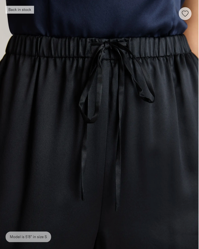 EVORA® Silk Drawstring Wide Leg Pants