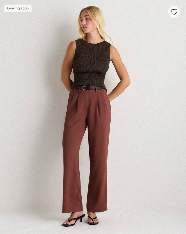 EVORA® Stretch Crepe Pleated Wide Leg Pants