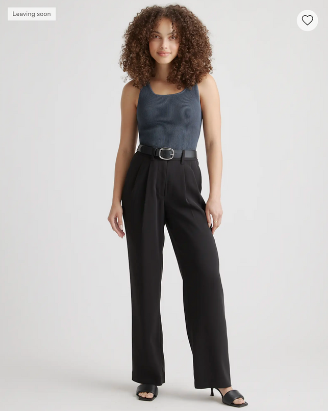 EVORA® Stretch Crepe Pleated Wide Leg Pants