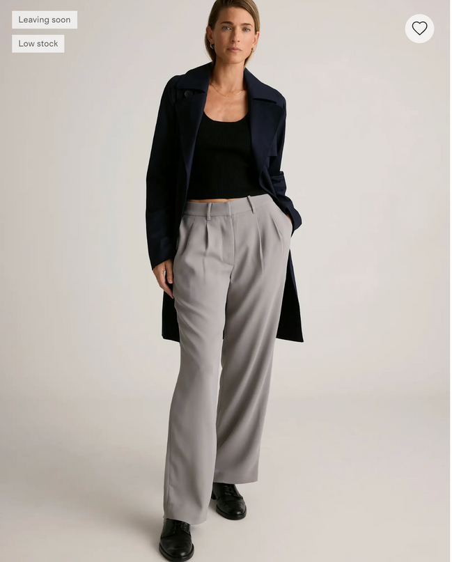 EVORA® Stretch Crepe Pleated Wide Leg Pants