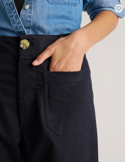 EVORA® Stretch Cotton Chino Cropped Wide Leg Pants