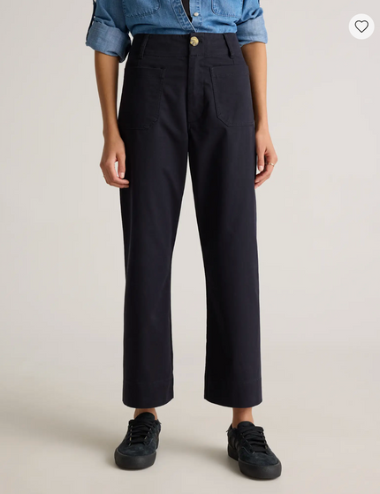 EVORA® Stretch Cotton Chino Cropped Wide Leg Pants