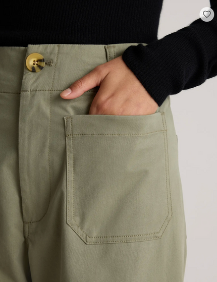 EVORA® Stretch Cotton Chino Cropped Wide Leg Pants