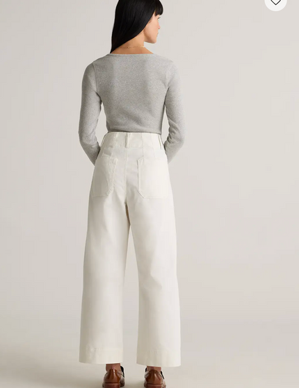 EVORA® Stretch Cotton Chino Cropped Wide Leg Pants