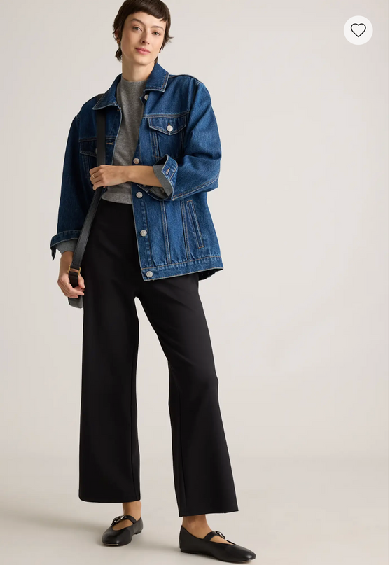 EVORA® Cotton Double Knit Wide Leg Pants