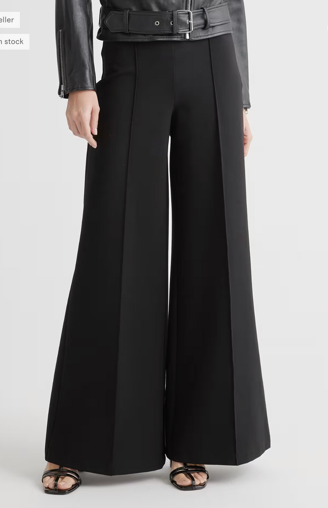 EVORA® Ultra-Stretch Ponte Super Wide Leg Ankle Pants