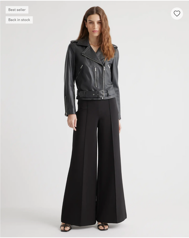EVORA® Ultra-Stretch Ponte Super Wide Leg Ankle Pants