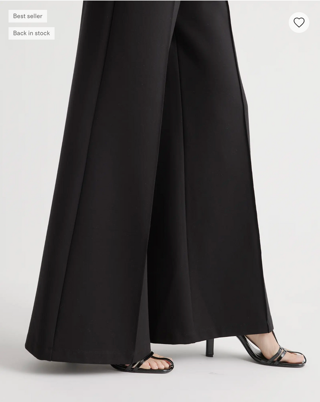 EVORA® Ultra-Stretch Ponte Super Wide Leg Ankle Pants