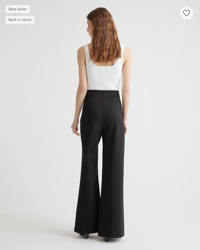 EVORA® Ultra-Stretch Ponte Super Wide Leg Ankle Pants