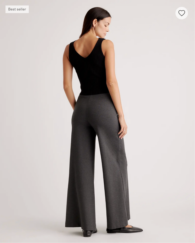 EVORA® Ultra-Stretch Ponte Super Wide Leg Ankle Pants