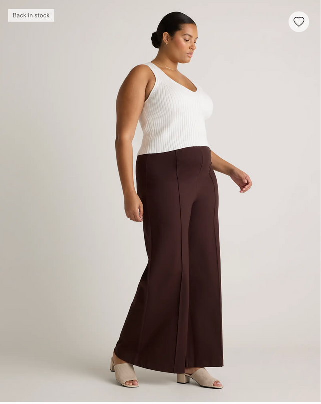 EVORA® Ultra-Stretch Ponte Super Wide Leg Ankle Pants
