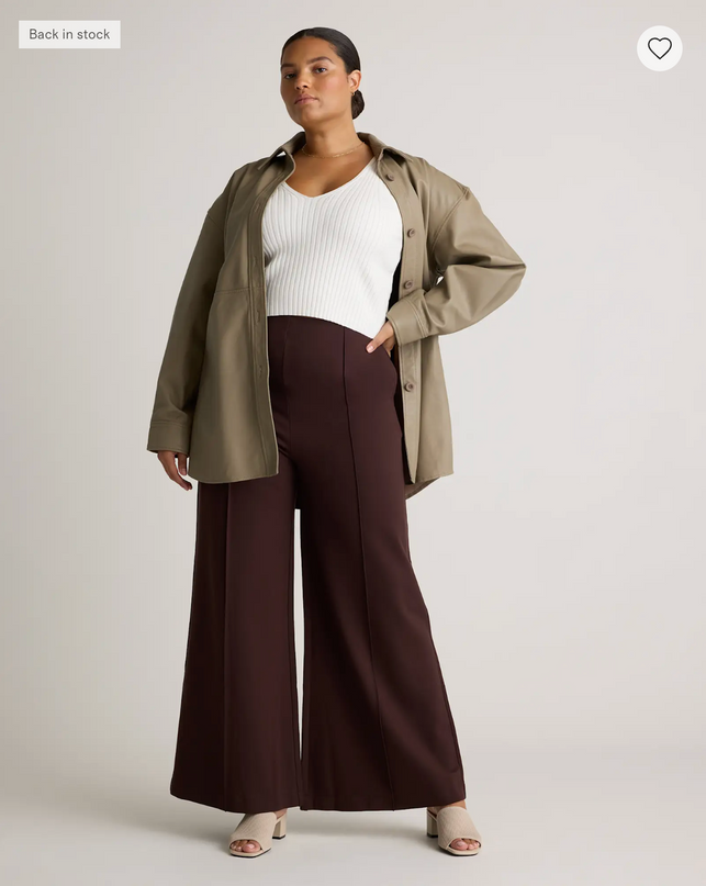 EVORA® Ultra-Stretch Ponte Super Wide Leg Ankle Pants