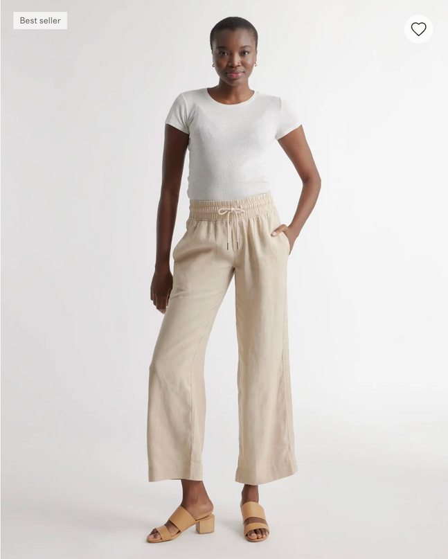 EVORA® Linen Wide Leg Pants