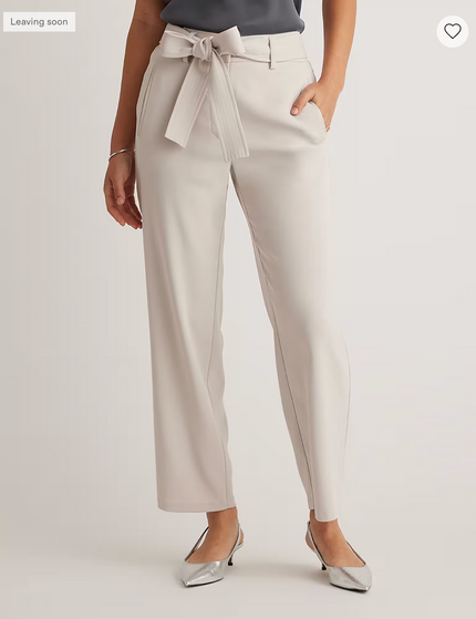 EVORA® Stretch Crepe Paperbag Pants
