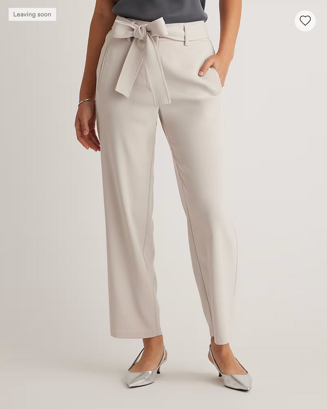 EVORA® Stretch Crepe Paperbag Pants