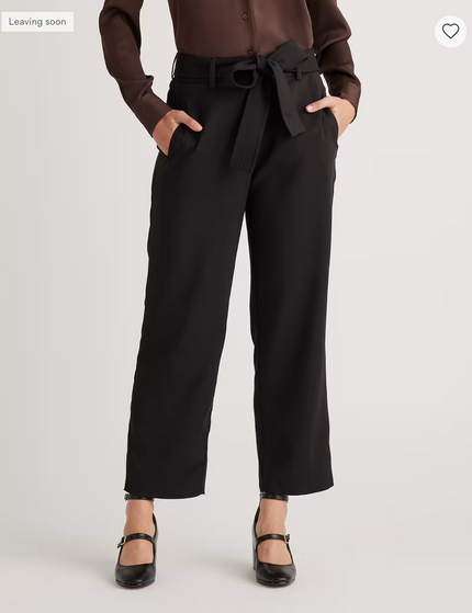 EVORA® Stretch Crepe Paperbag Pants